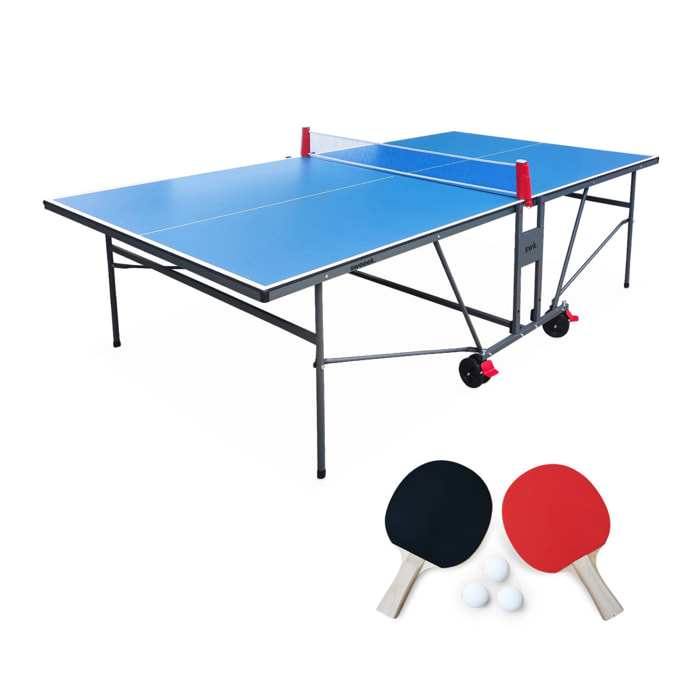 Table de ping pong intérieure premium avec 2 raquettes et 3 balles TABLE DE PING PONG INTÉRIEURE