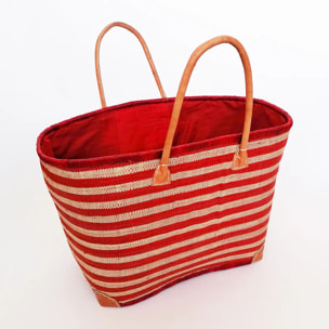 Panier artisanal Ambanja GM Rouge avec pochon