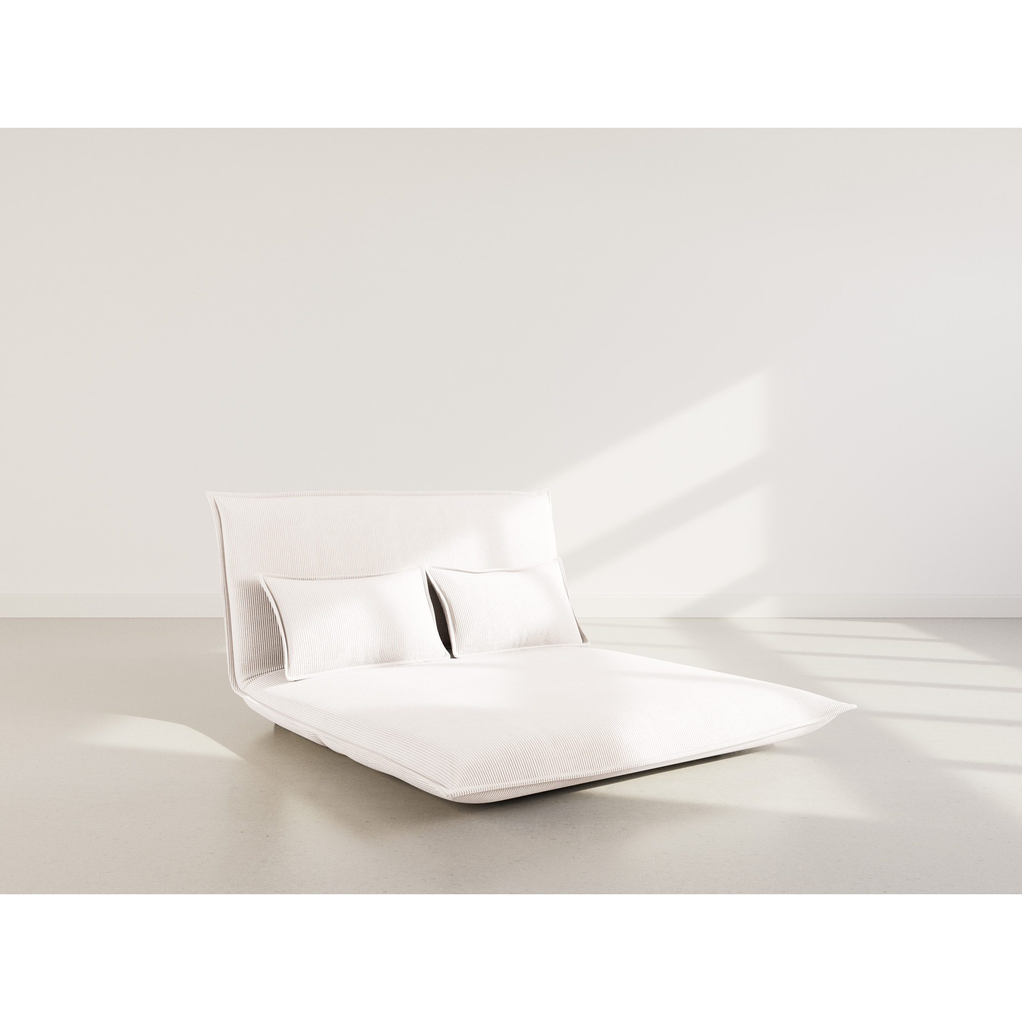 Candice - Banquette 2 places convertible clic-clac en velours côtelé - Beige