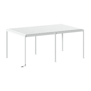 Pergola bioclimatique électrique "Evora" grand modèle 6 x 3,6m - Structure et lames doubles en aluminium Blanc