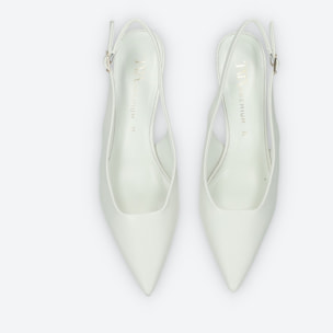 Décolleté sling back Donna Tata Italia Bianco