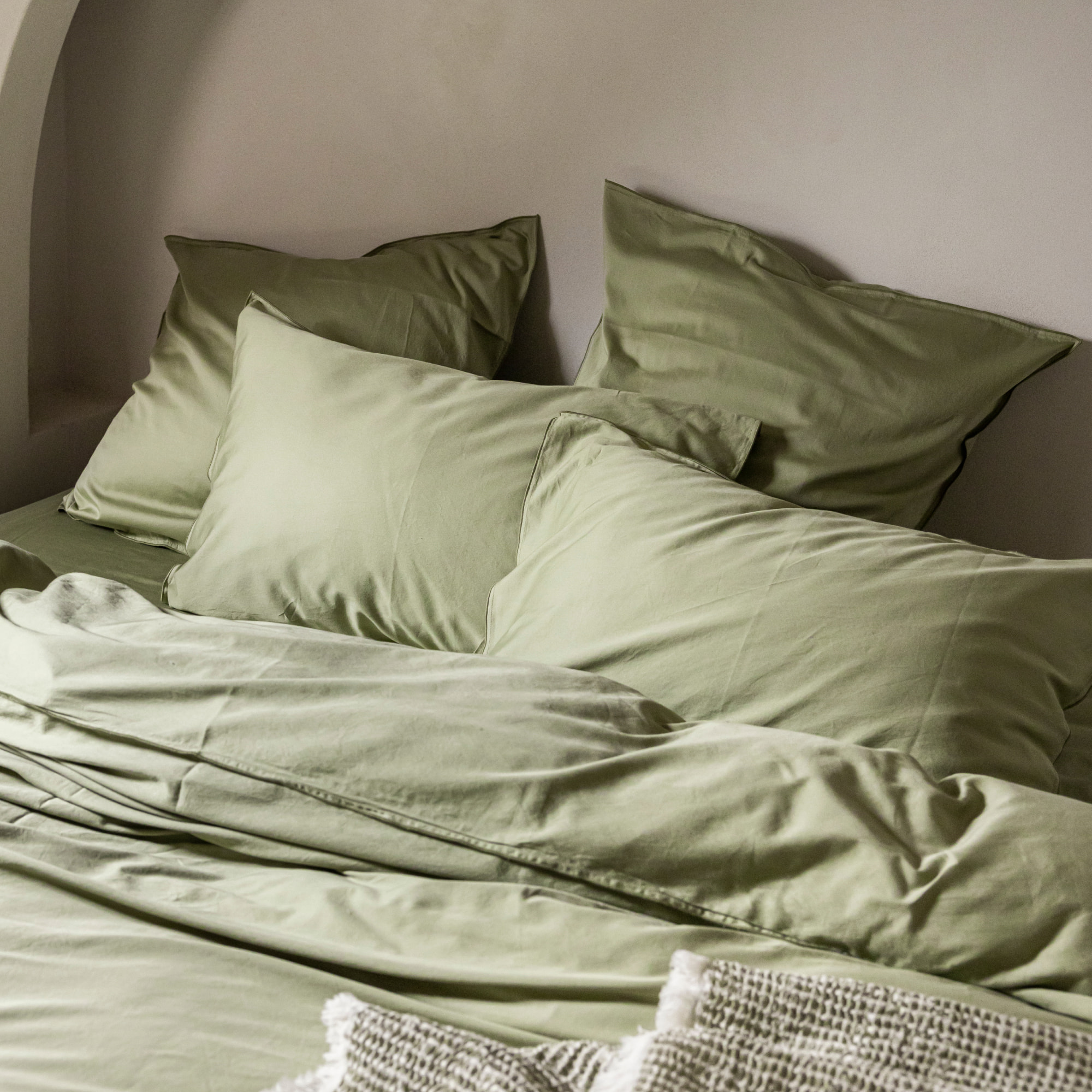 Taie d'oreiller en satin de coton lavé, RÊVE SATINÉ