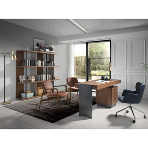 Estantería Angel Cerda madera chapada en nogal 180x40x170cm