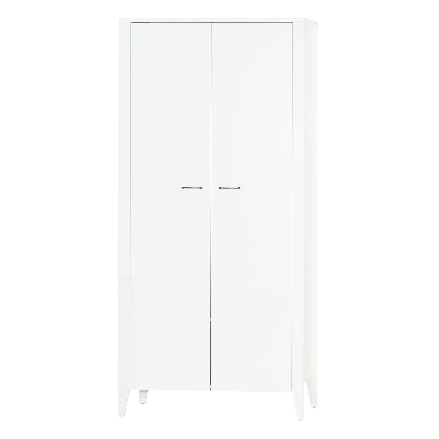 Armoire 2 portes  avec étagères et penderie - poignées métal