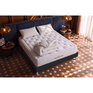 Pack matelas à mémoire de forme maxi épaisseur Buckingham + sommier KIT noir + 2 oreillers de mémoire de forme + 1 couette 250 g + Sommier tapissier en kit cm d'épaisseur - Matelas à Mémoire de forme de 30cm d'épaisseur