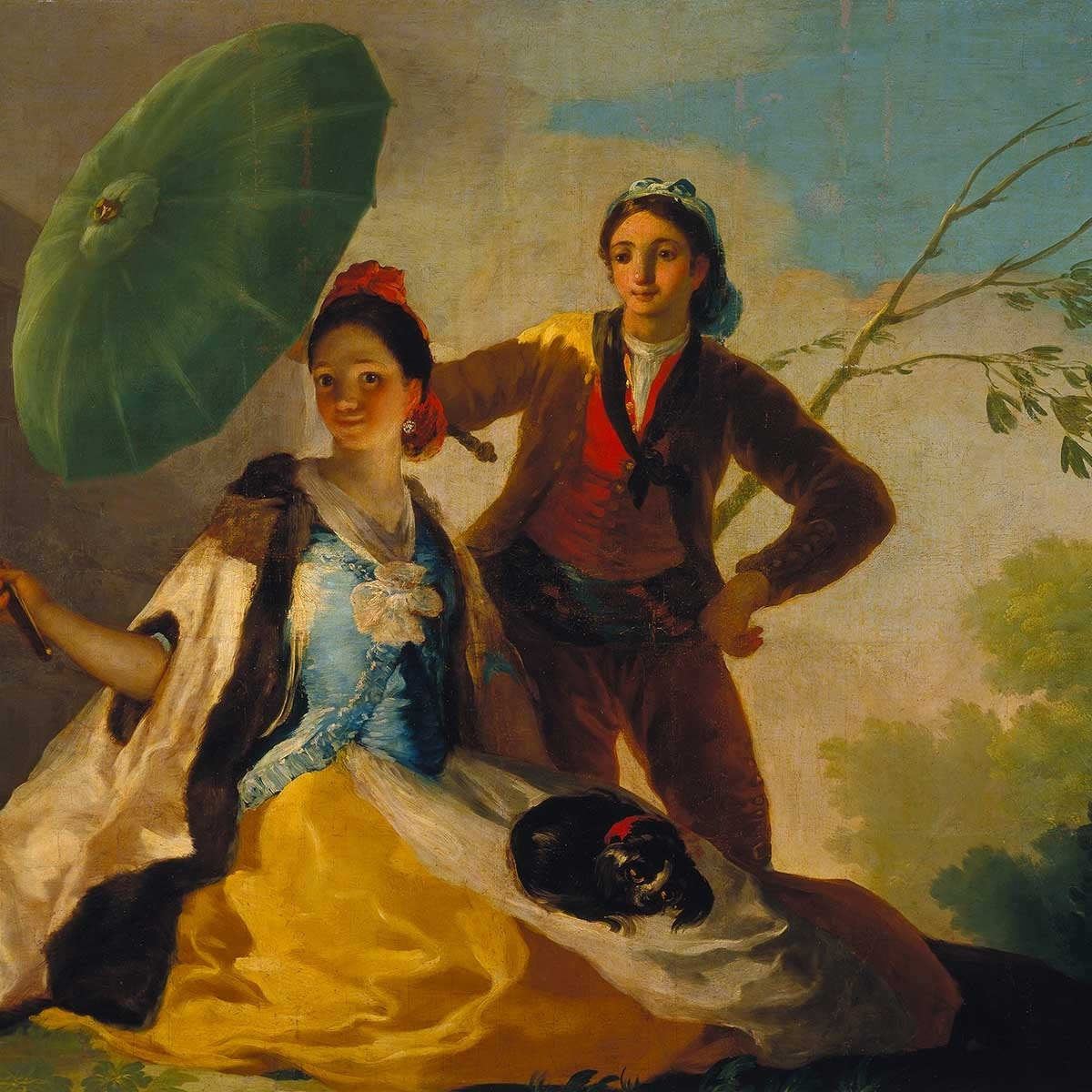Poster Le Parasol - Francisco José de Goya Affiche sous cadre noir