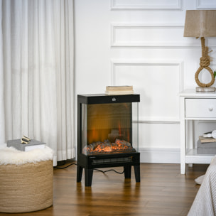 Chimenea Eléctrica 1000W/2000W con Llama LED Ajustable Termostato 40,5x20x62 cm