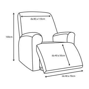 Copripoltrona Reclinabile Relax Elasticizzato Antimacchia Magic Panna