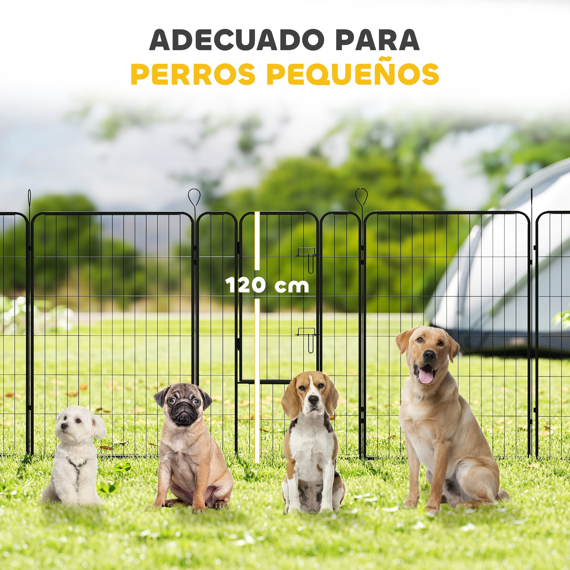 Parque para Perros Vallas para Mascotas de 12 Paneles 80x120 cm con 2 Puertas con Pestillo Corralito para Perros Grandes Medianos y Pequeños de Acero para Interior y Exterior Negro