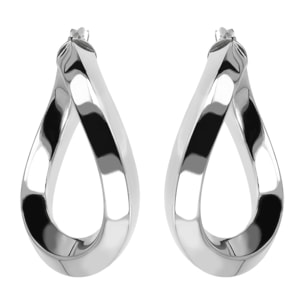 Orecchini Piccoli a Cerchio Ondulati in Argento 925 placcato Platino