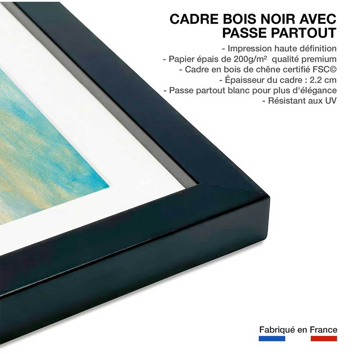 Affiche Soleil sur l'azur Affiche sous cadre noir