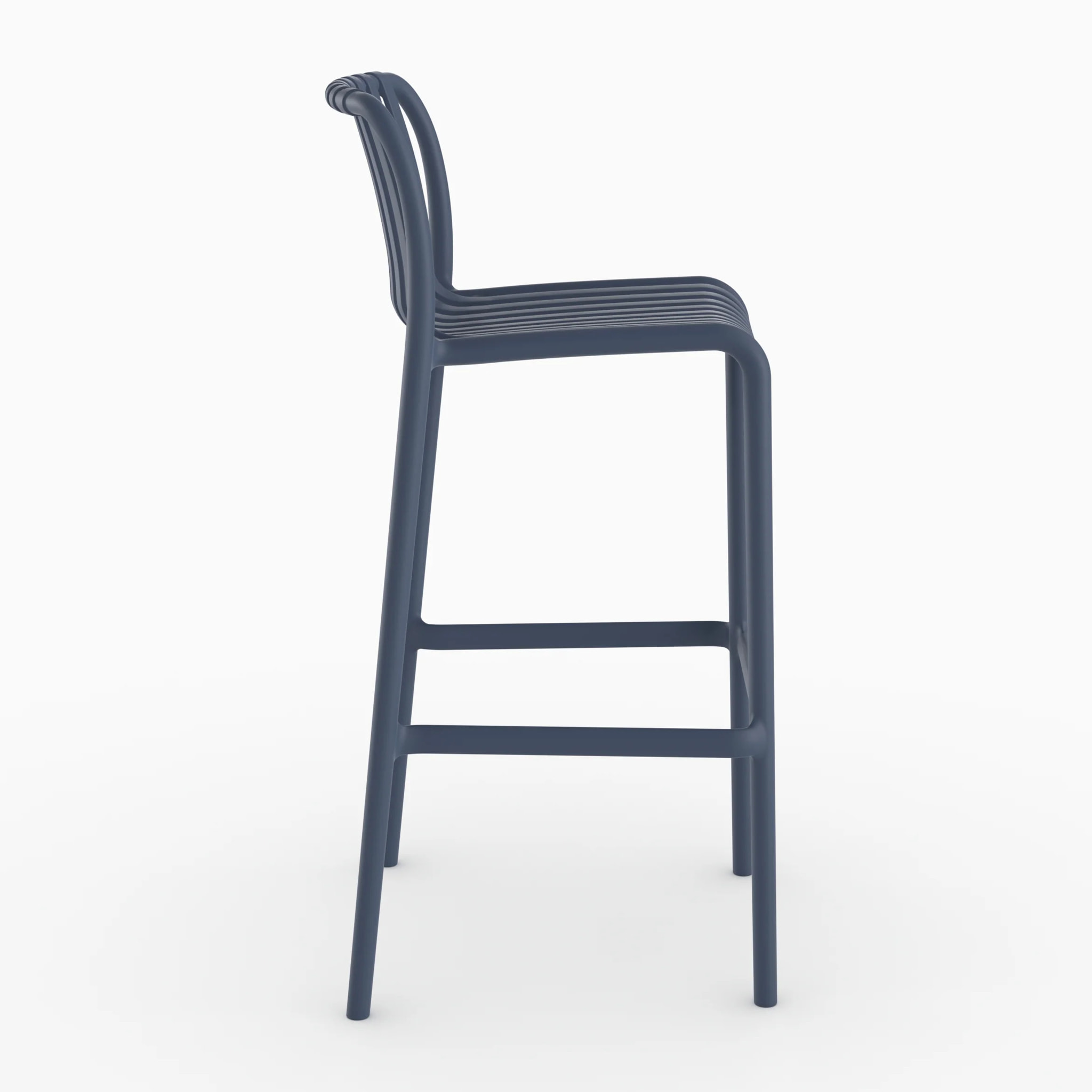 Lot de 2 chaises de bar de jardin 76 cm en plastique bleu marine - Duli