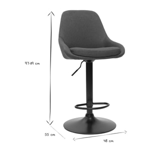 Tabourets de bar design réglables gris foncé (lot de 2) HOLO