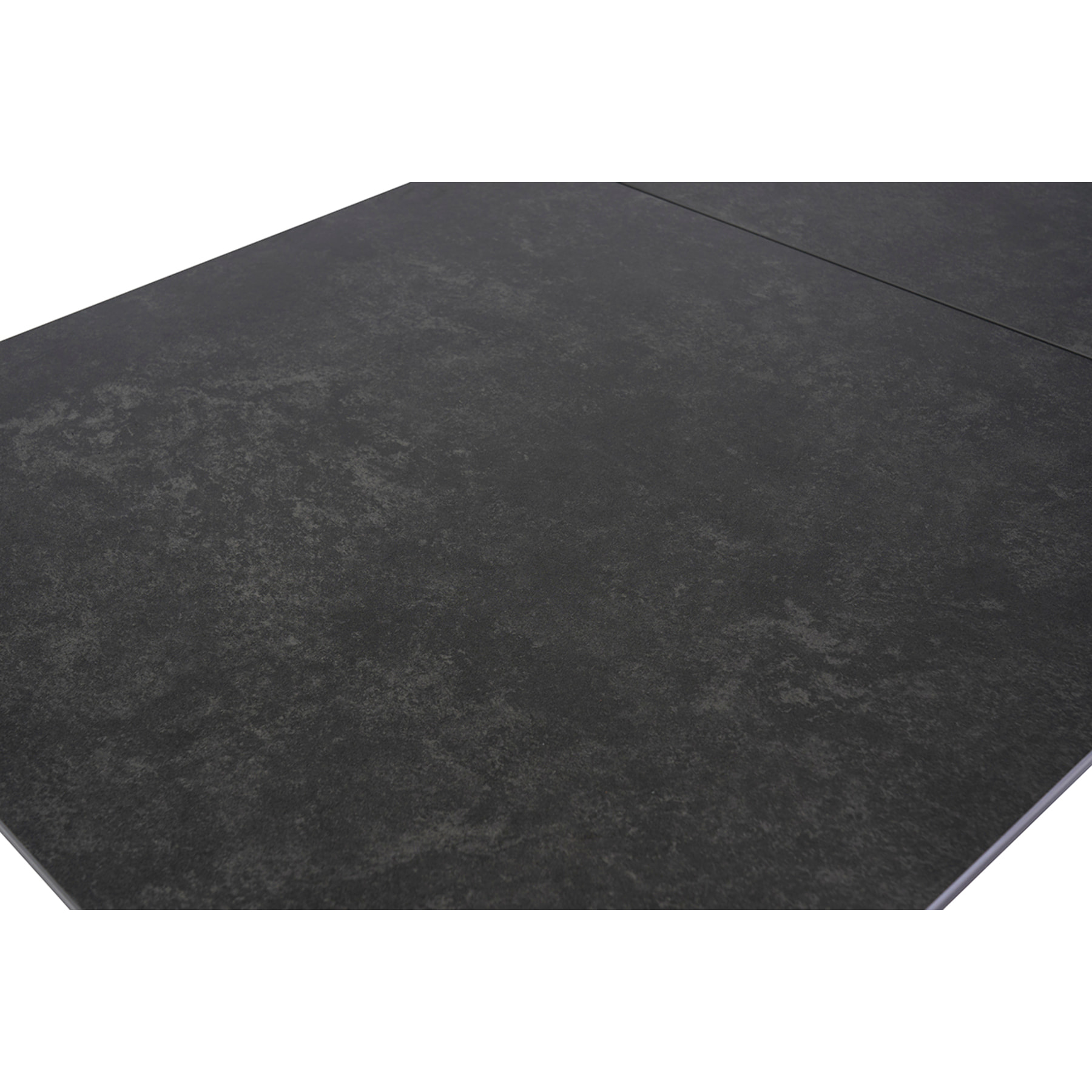 Table à manger extensible en céramique noire et métal L180-240 cm CARA