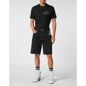 PHILIPP PLEIN DENIM SHORTS SKULL&BONES
