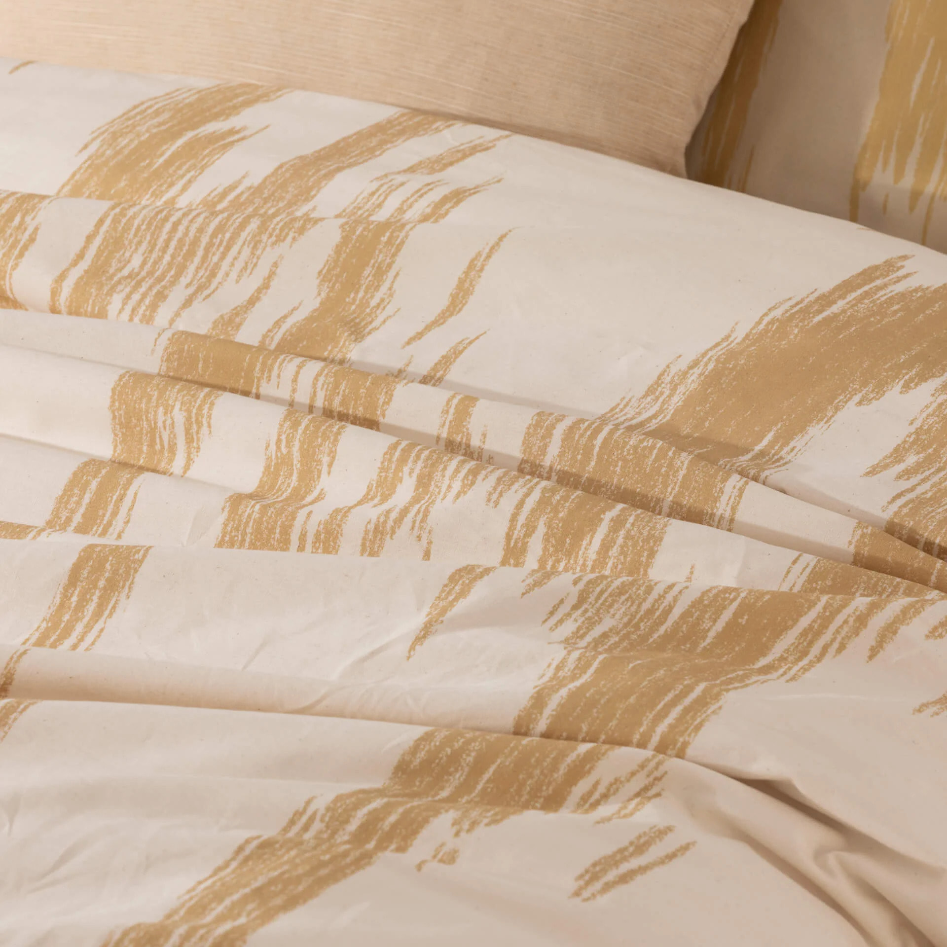 Housse de couette en 100% coton 157 fils Mahón Moutarde