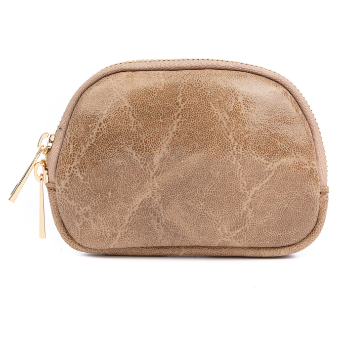 Baratili monedero portatodo mujer. Piel auténtica Gamuza acabado lavado a la piedra.