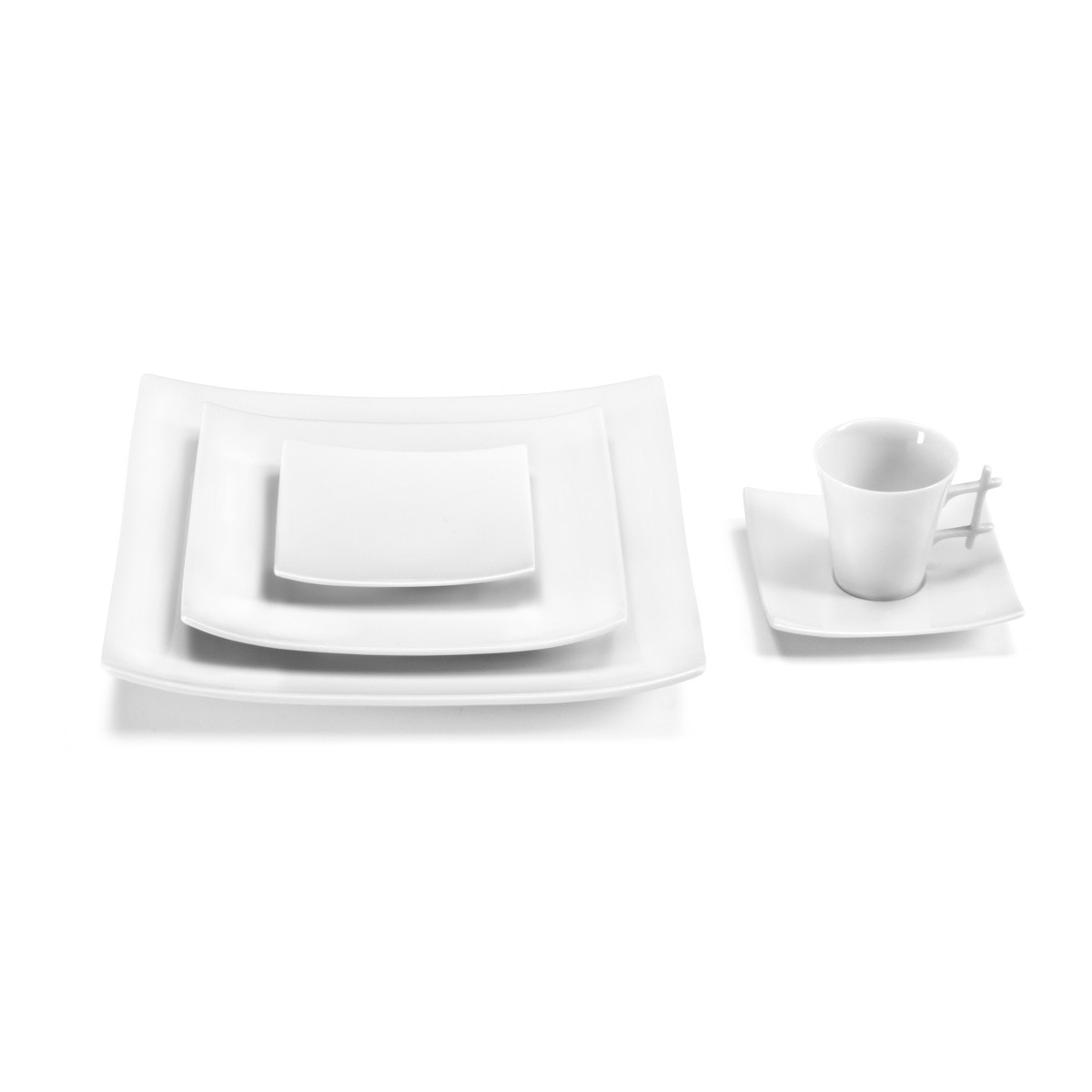 Oxygène Blanc - Assiette dessert 19.5 x 19.5 cm (lot de 6)