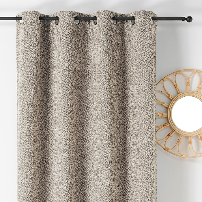 Rideau Thermique à Oeillets  - Effet Bouclé - Beige