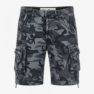 Bermuda Esercito cargo camouflage blu uomo