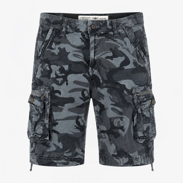 Bermuda Esercito cargo camouflage blu uomo