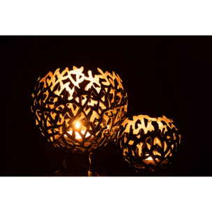 J-Line bougeoir Feuille - aluminium - or - large