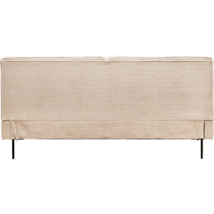Lit East Side Cord côtelé 160x200cm crème Kare Design