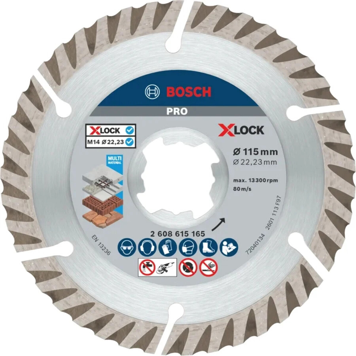 Disque diamant X-LOCK MultiMatériaux, Ø 125 mm, Disque de coupe - BOSCH - 2608615286