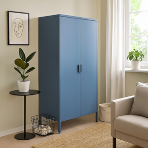 Armadio in metallo 2 ante 80x40x170h cm blu - Pop