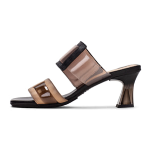 Mule Greta Negro camel 6,5 cm