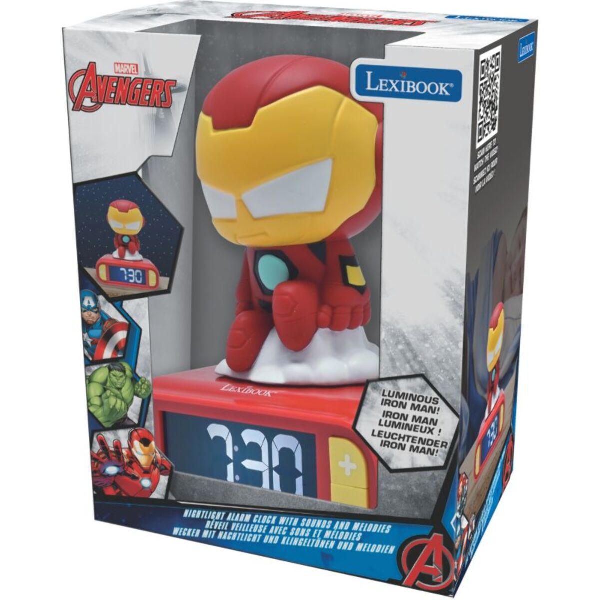 Réveil LEXIBOOK Veilleuse Iron Man 3D effets sonores