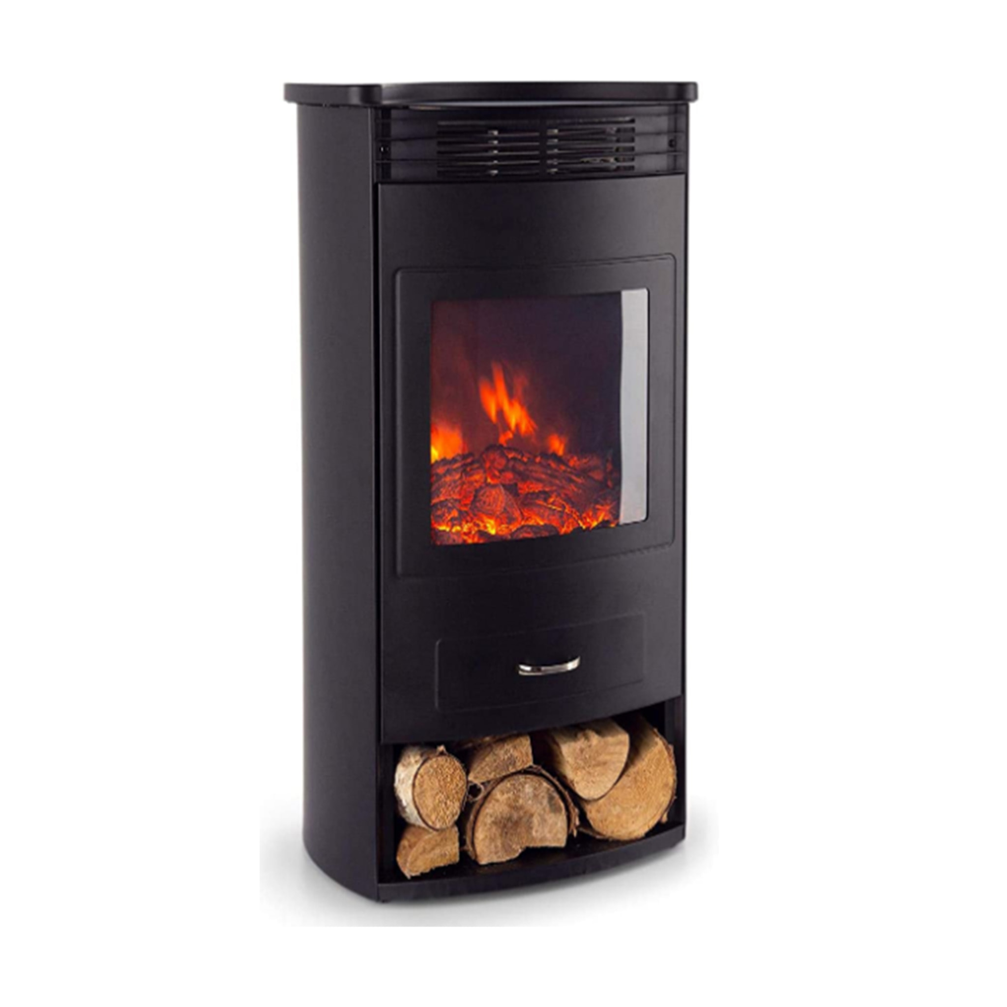 Poêle électrique en acier noir de 2000W