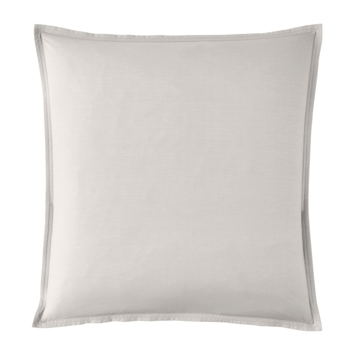 Taie d'oreiller unie en percale de coton, PREMIÈRE, Gris Perle