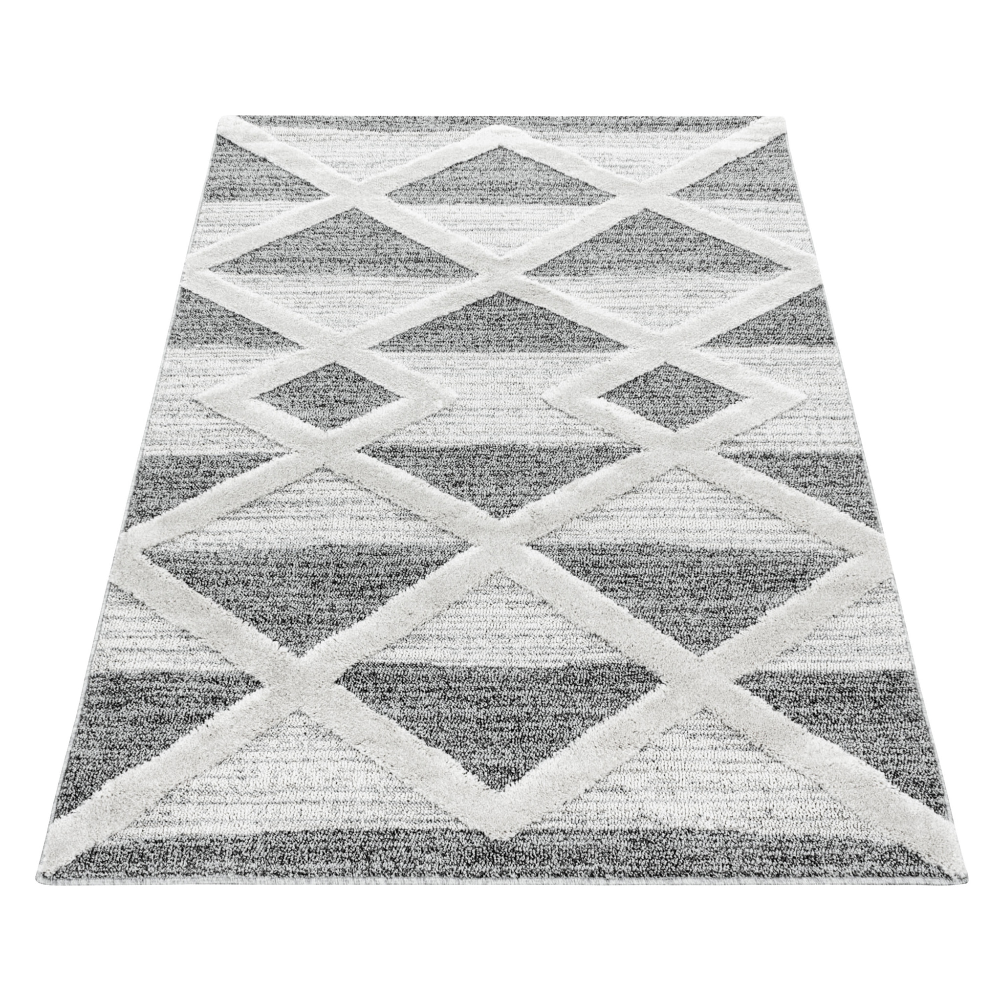 PISA - Tapis de salon à motif moderne gris - PIS4709GRI