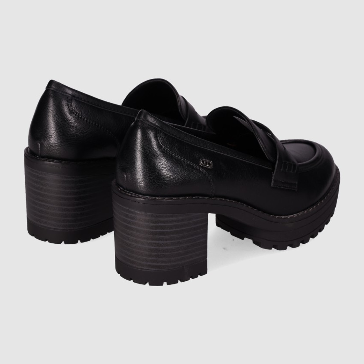 Zapatos de Piel Sintética - Negro - Tacón: 6 cm