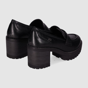 Zapatos de Piel Sintética - Negro - Tacón: 6 cm