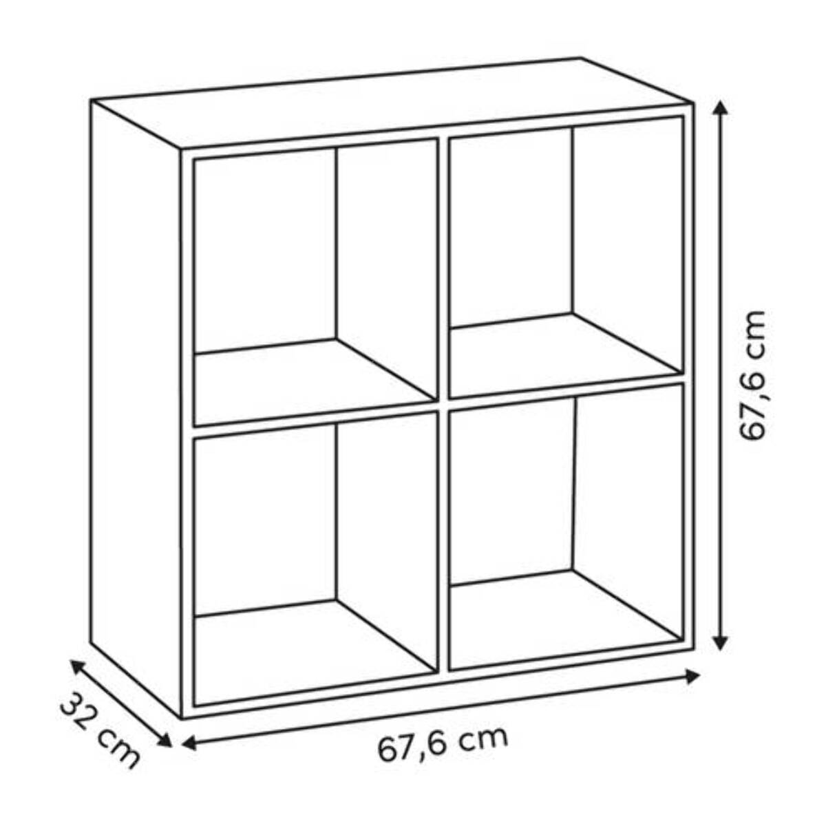 Étagère Mix'N Modul 4 cases carré marron