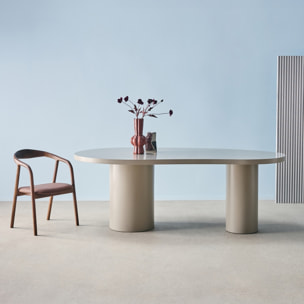 Table à manger organique structure bois d'hévéa 8 places 210cm