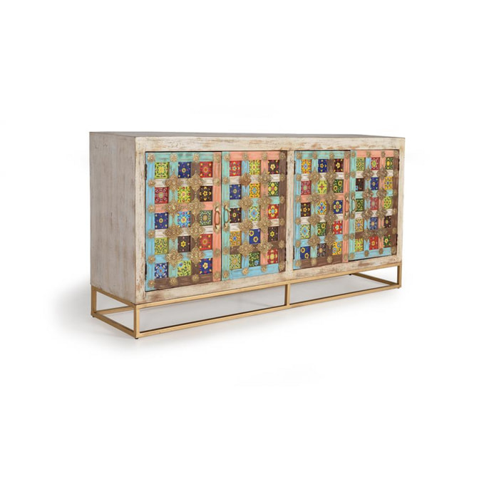 Aparador - Madera de Mango y Metal - 180x40x90cm