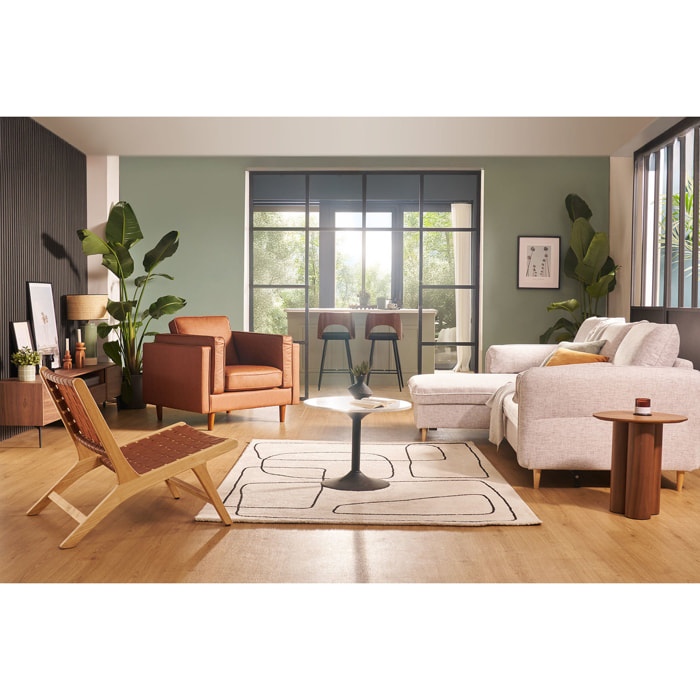 Fauteuil vintage cuir marron BRADLEY