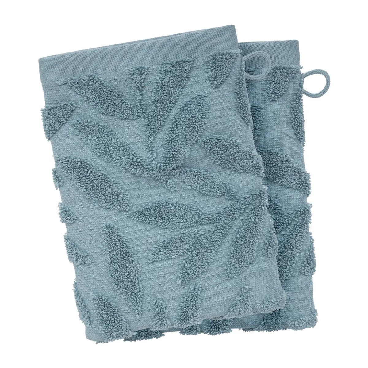 Lot de 2 gants "Sea view" en coton bleu 15x21cm