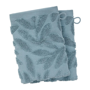 Lot de 2 gants "Sea view" en coton bleu 15x21cm