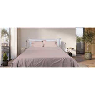 UNO CASA DESIGN Completo Letto Bice 25 Bicolor in Puro Cotone_Matrimoniale_malva