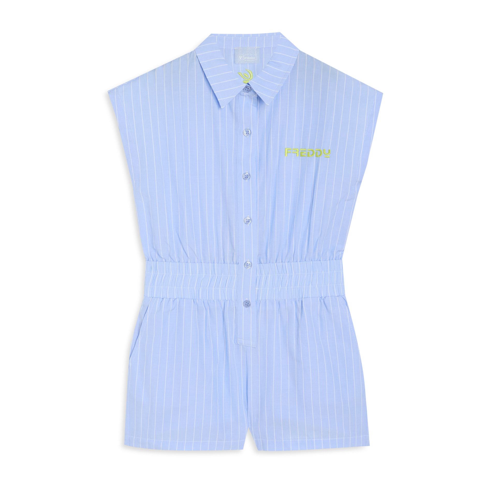 Tuta jumpsuit a righe con elastico in vita