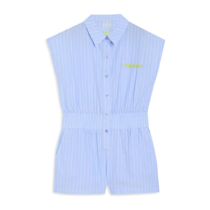 Tuta jumpsuit a righe con elastico in vita