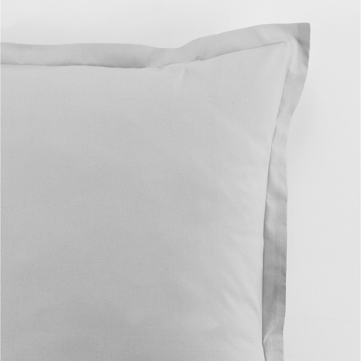 Paire De Taie D'oreiller 100%coton 57fils Gris Clair