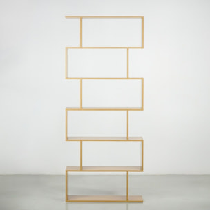 Libreria zig zag a 6 vani in rovere naturale 80x192 cm
