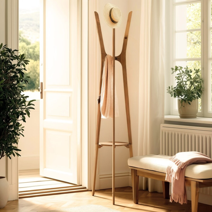 SIXTINE - Porte-manteau en bois de teck recyclé