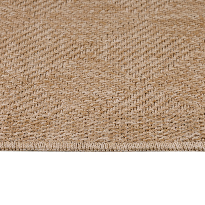 DHAKA - Tapis intérieur/extérieur aspect jute tissage chevron beige