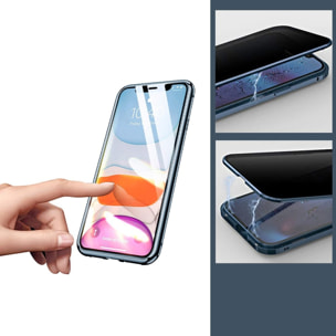 Coque 360 intégrale aimanté bleu alpin et transparente Compatible avec les téléphones de la marque Apple iPhone 13 Pro